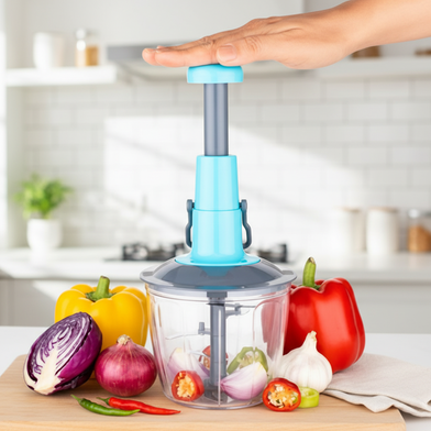 Refined Taste Push Chopper – 3-Blade Stainless Steel Vegetable & Onion Cutter