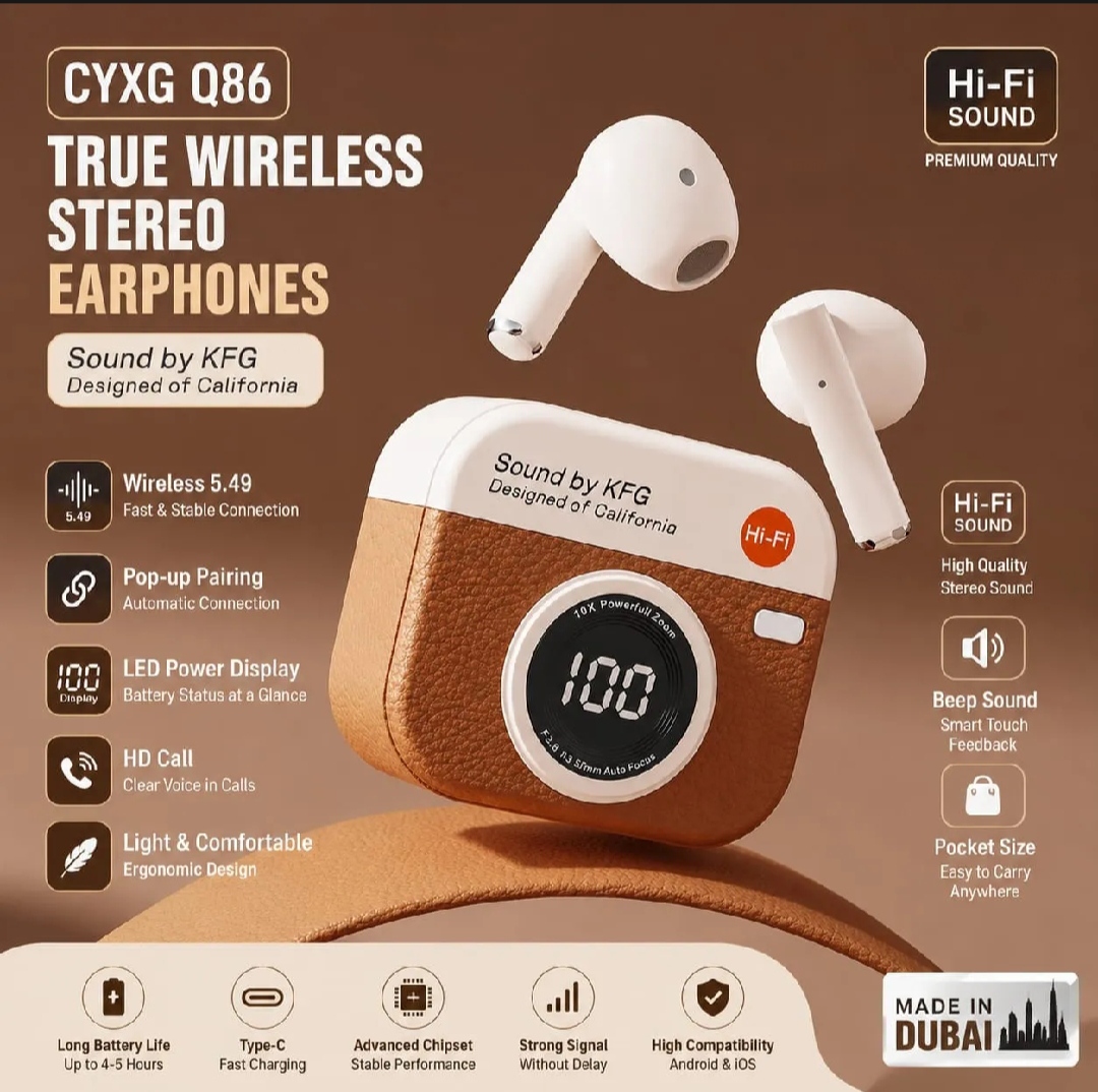 Q86 TWS Wireless Earphones Bluetooth 5.3 Retro Camera Style Design | Ezikini