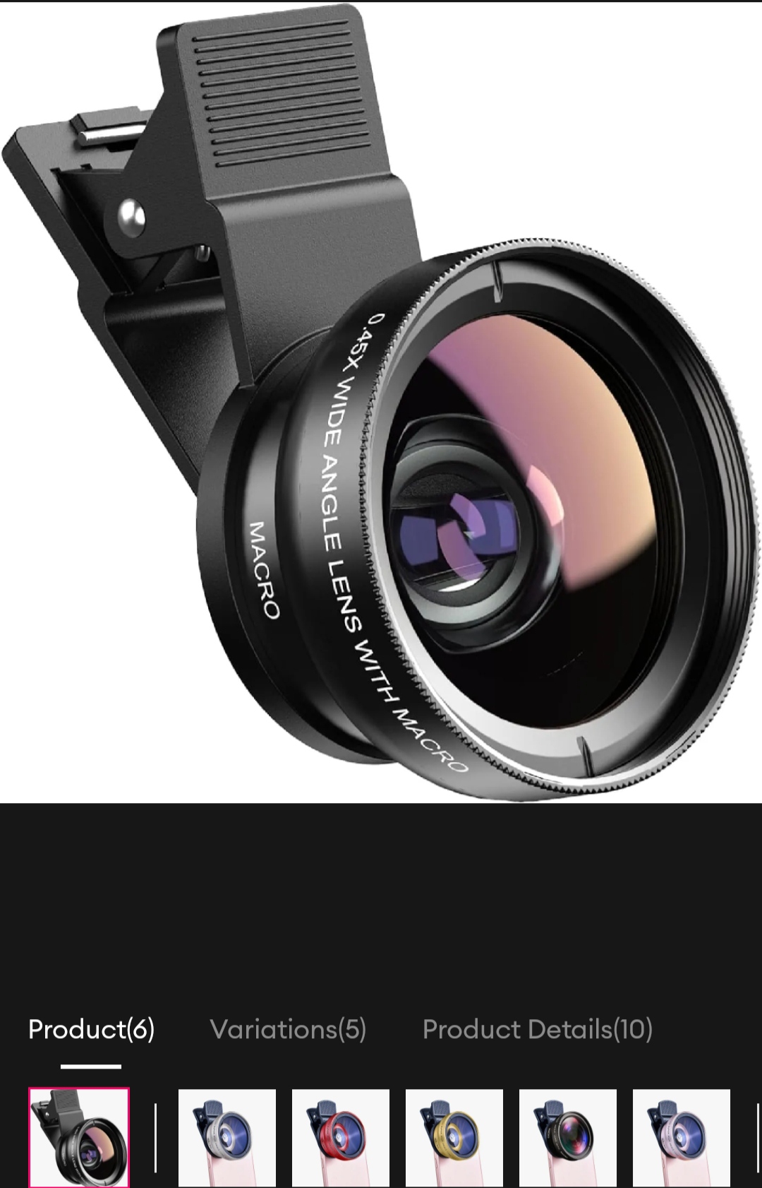 2-in-1 Mobile Phone Camera Lens-এ রয়েছে 0.45X Wide Angle এবং 12.5X Macro Lens