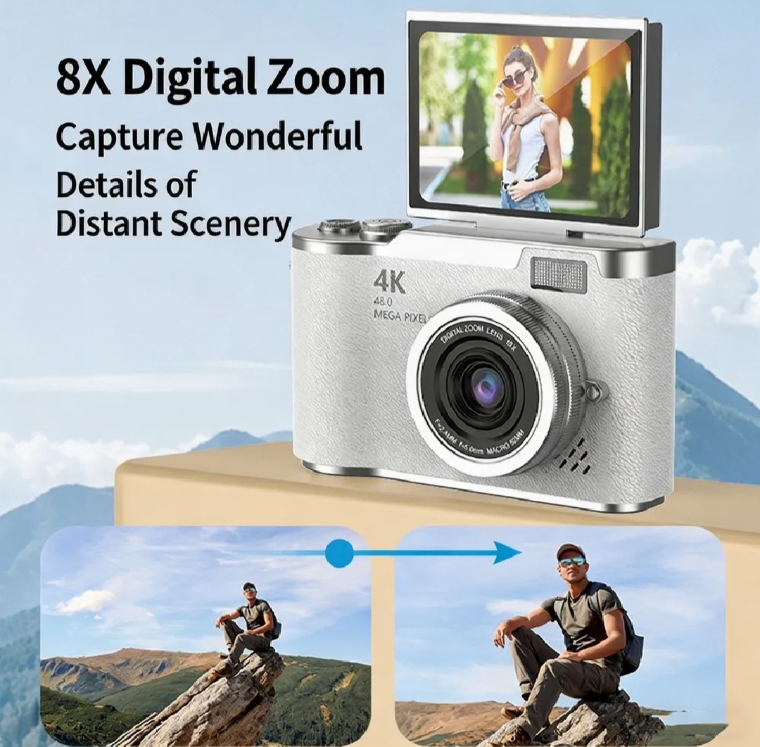 Portable 4K 48MP Digital Camera | Flip Screen Camera