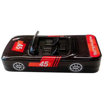 Metal Car Shaped Pencil Box case with Wheels And Movable car Seats Pencil tin Box