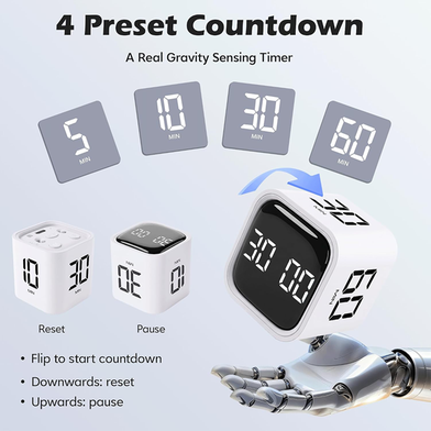 Pomodoro F4 Smart Timer Max 60 Minute | Rechargeable Focus Timer | Ezikini