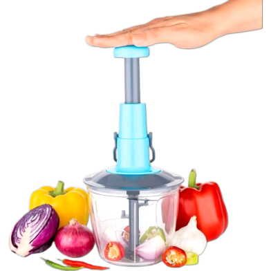 Refined Taste Push Chopper – 3-Blade Stainless Steel Vegetable & Onion Cutter