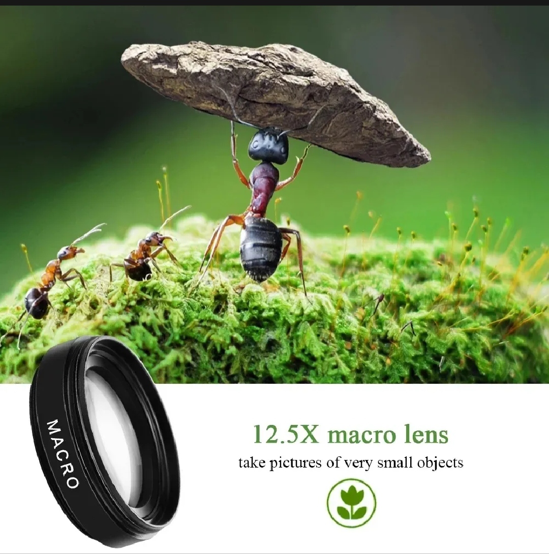 2-in-1 Mobile Phone Camera Lens-এ রয়েছে 0.45X Wide Angle এবং 12.5X Macro Lens