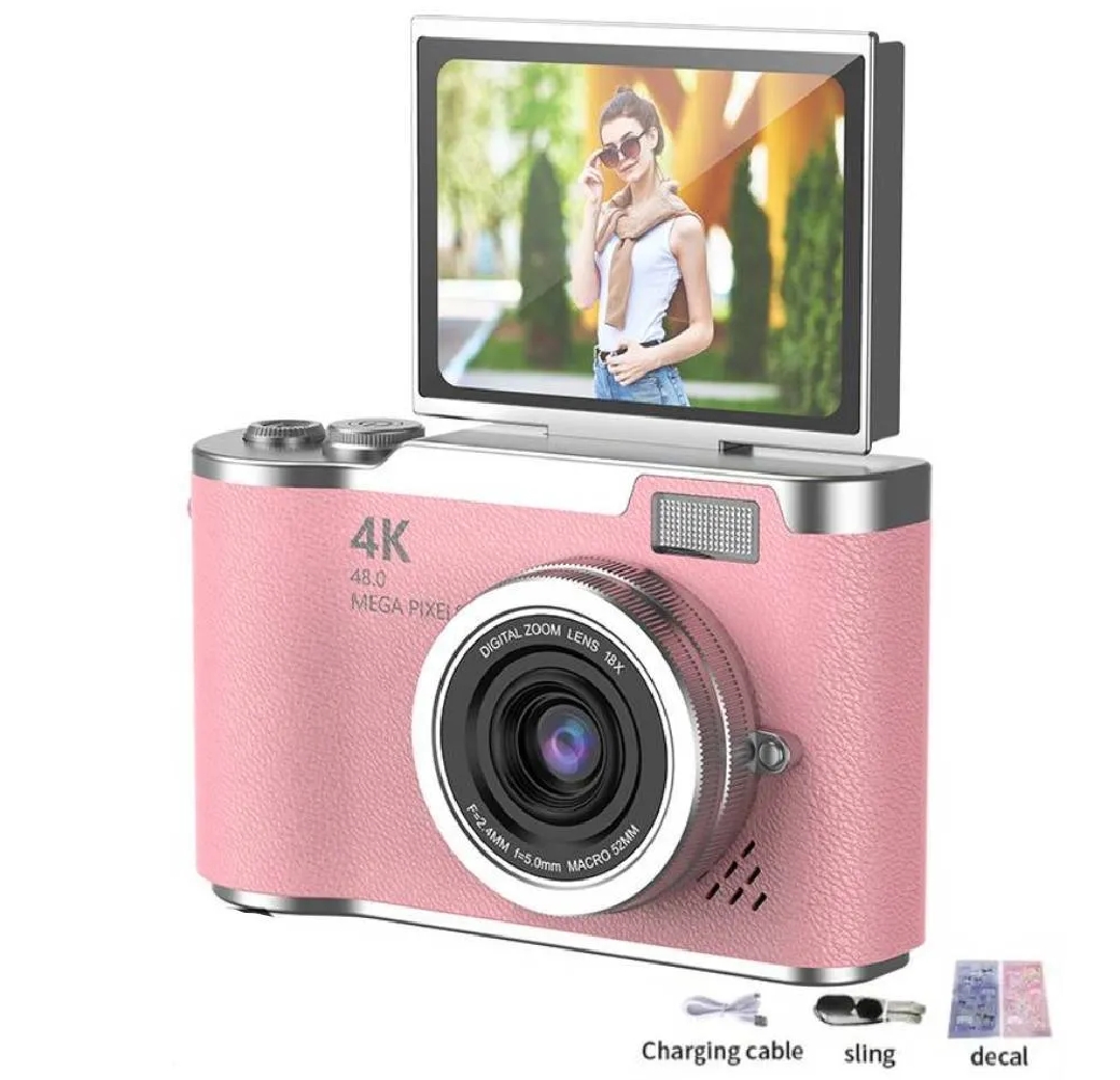 4K Digital Camera 48MP Beauty Filter | 180° Flip Screen