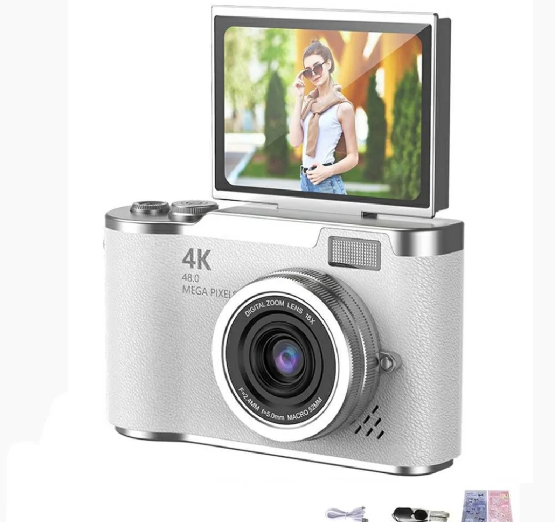 4K Digital Camera 48MP Beauty Filter | 180° Flip Screen