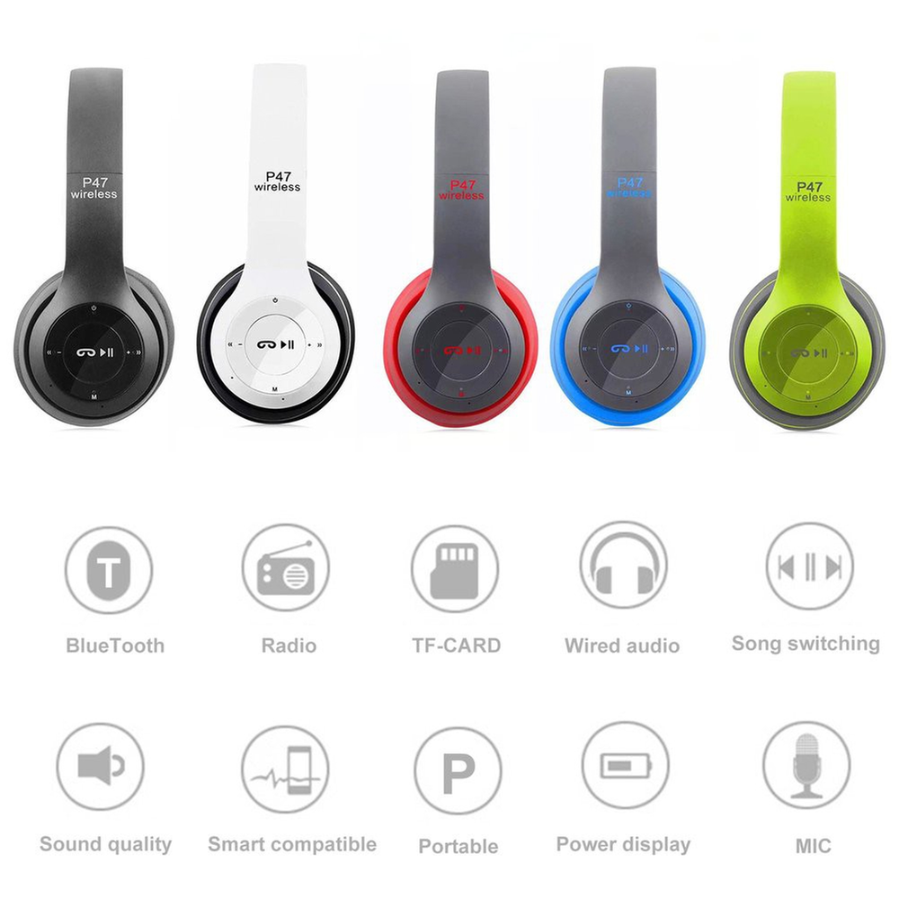 Headband Folding Stereo Bluetooth Headphone Wireless Head - P47 