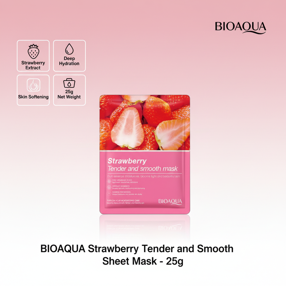 BIOAQUA Strawberry Tender and Smooth Sheet Mask - 25g - 51612