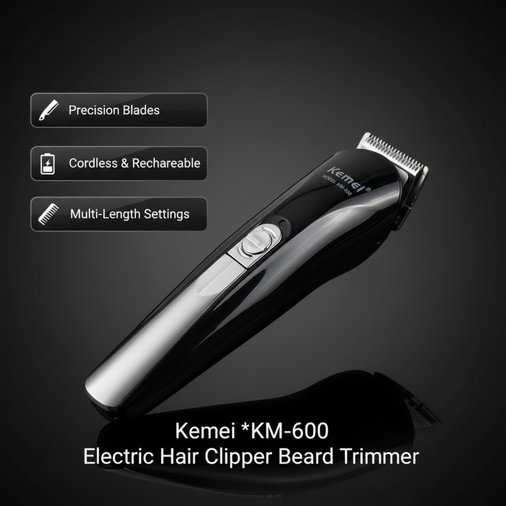 Kemei Electric Hair Clipper Beard Trimmer  - (KM-600)