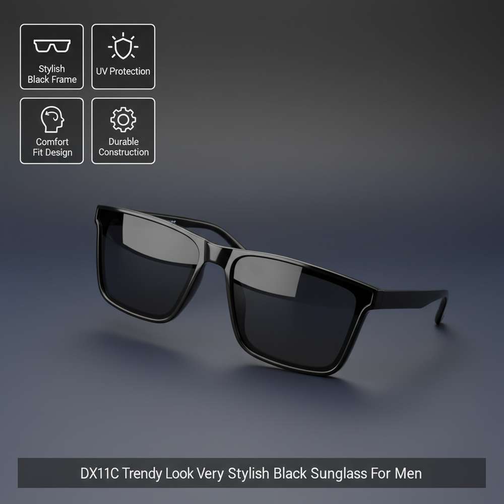 New DX11C Trendy Look Very Stylish Black Sunglass For Men