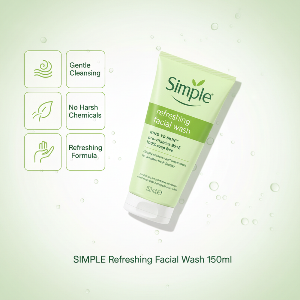 SIMPLE Refreshing Facial Wash 150ml - 5011451103863