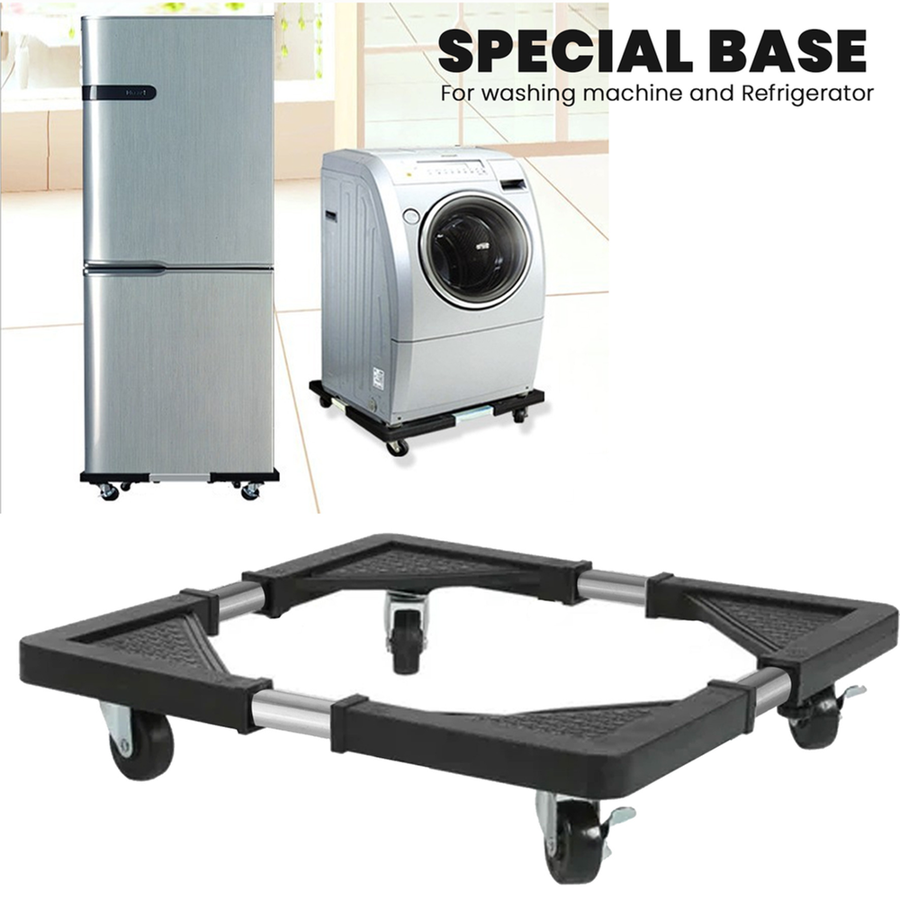 Adjustable Fridge Stand with Wheels – Heavy Duty Base for Refrigerator and Washing Machine