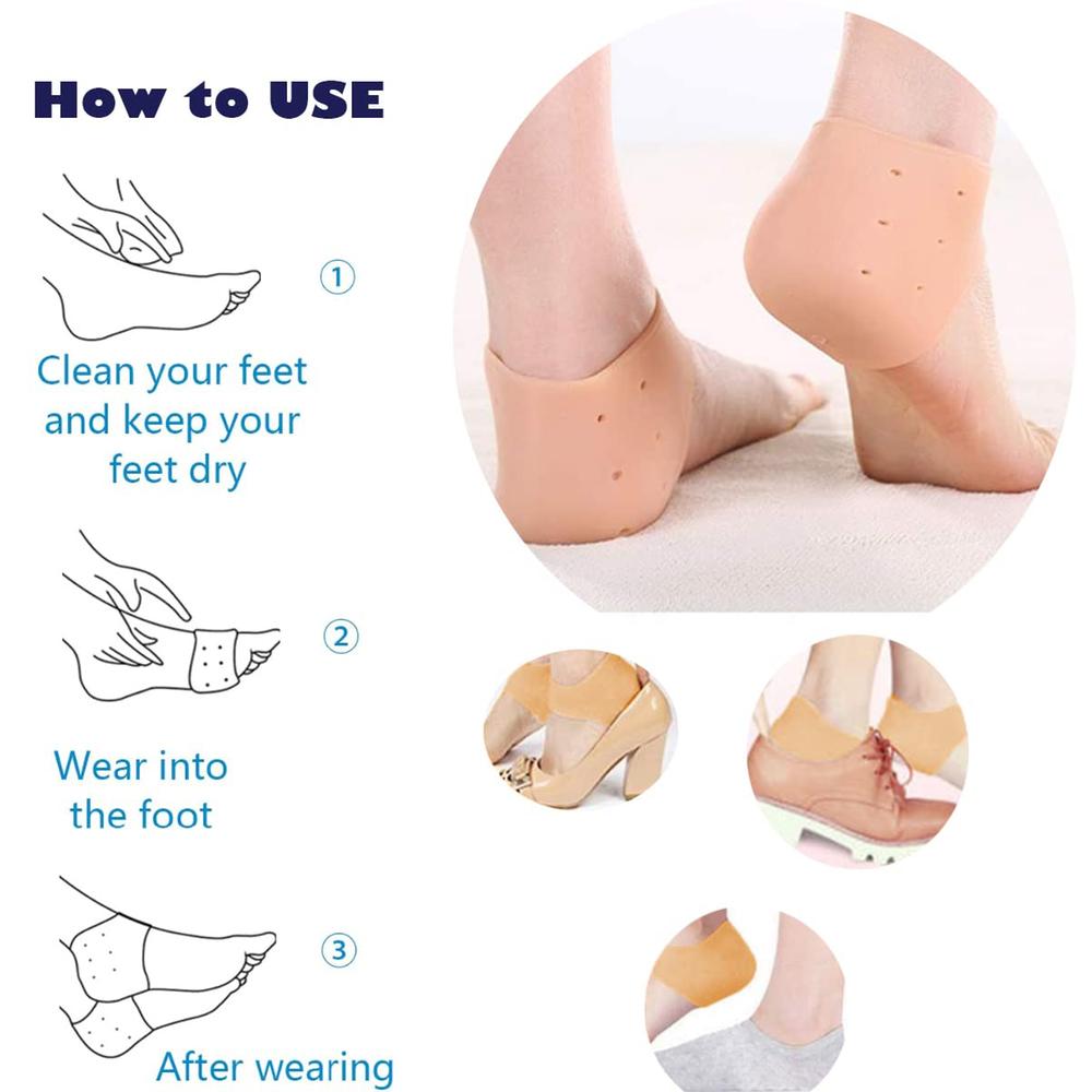 Silicone Heel Pad Socks – Crack Repair and Pain Relief Cushion (2 Pcs Set)