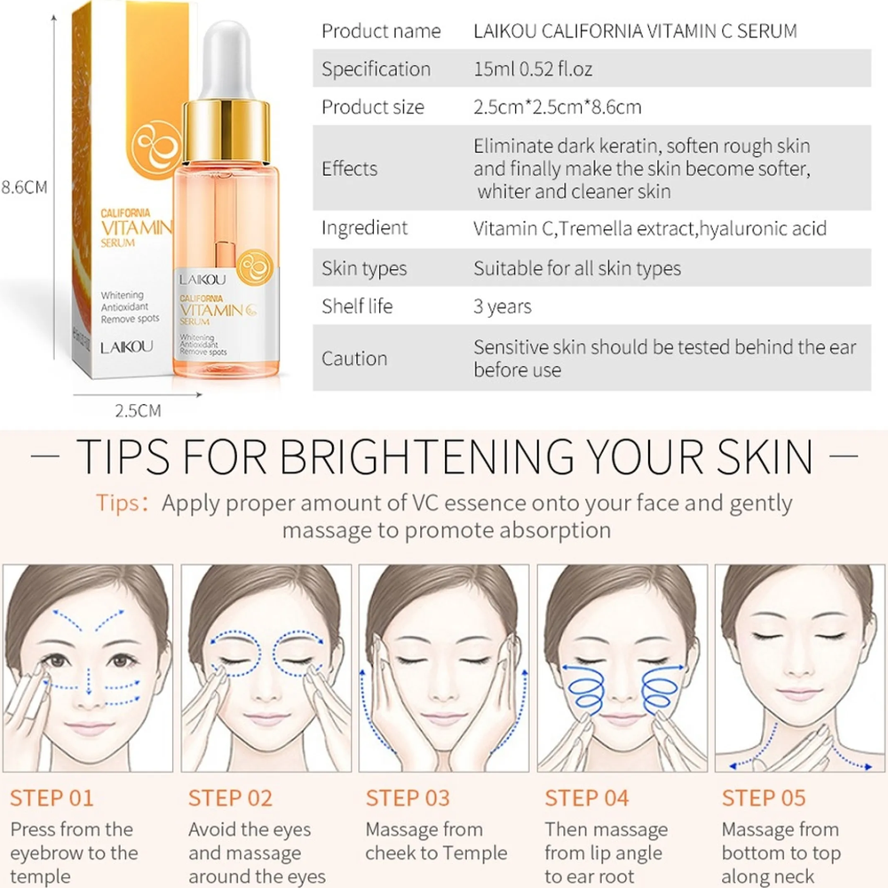 LAIKOU Vitamin C Serum Brightening Antioxidant Remove Spots -17 ml