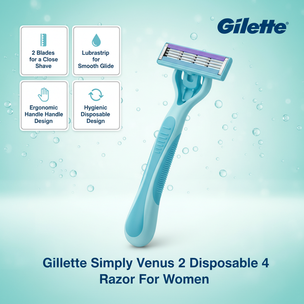 Gillette Simply Venus 2 Disposable 4 Razor For Women  - 38058