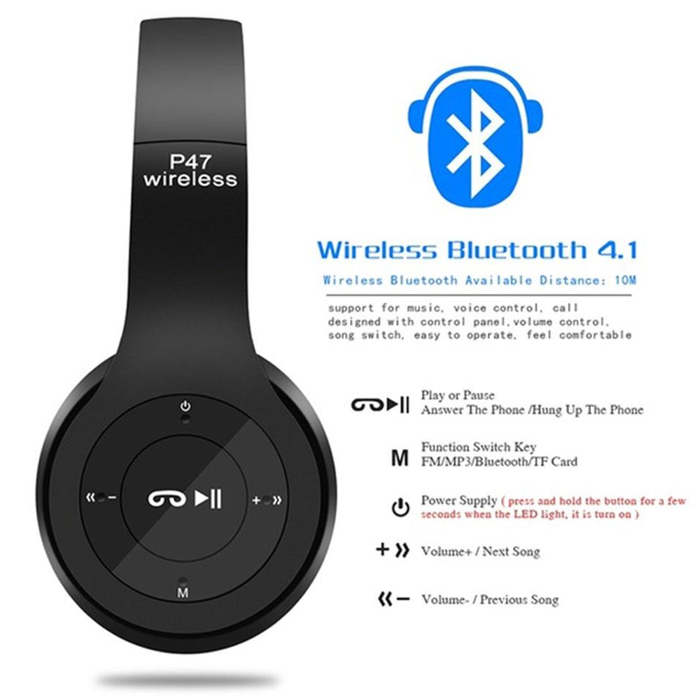 Headband Folding Stereo Bluetooth Headphone Wireless Head - P47 