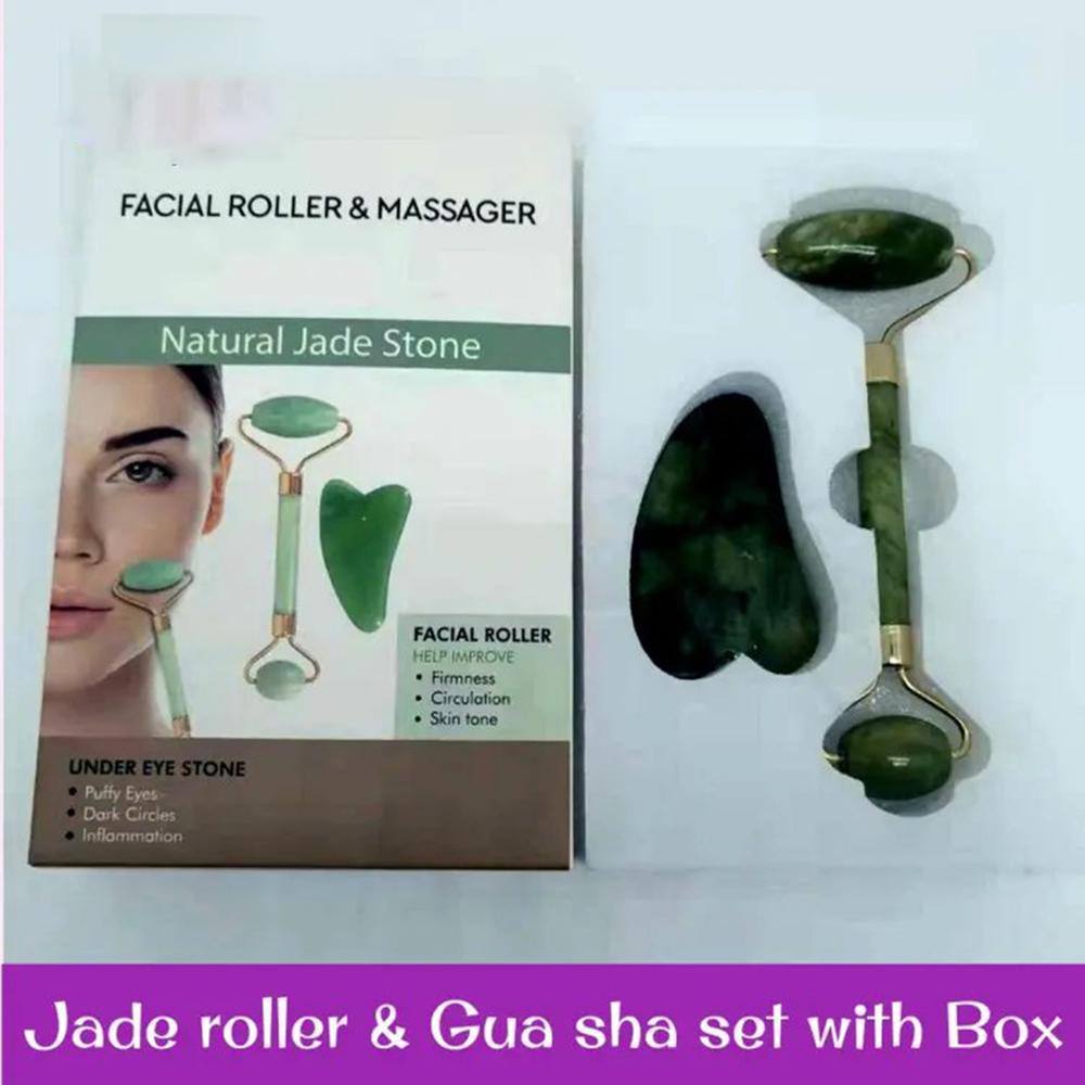 Jade Roller And Gua Sha Set With Gift Box For Beautiful Skin -247793612