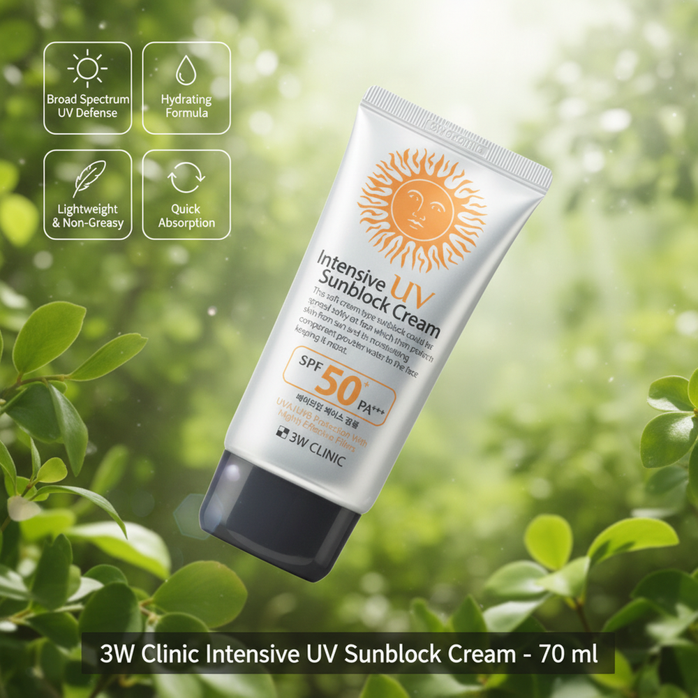 3W Clinic Intensive UV Sunblock Cream-70 ml - SPF50Plus PA 