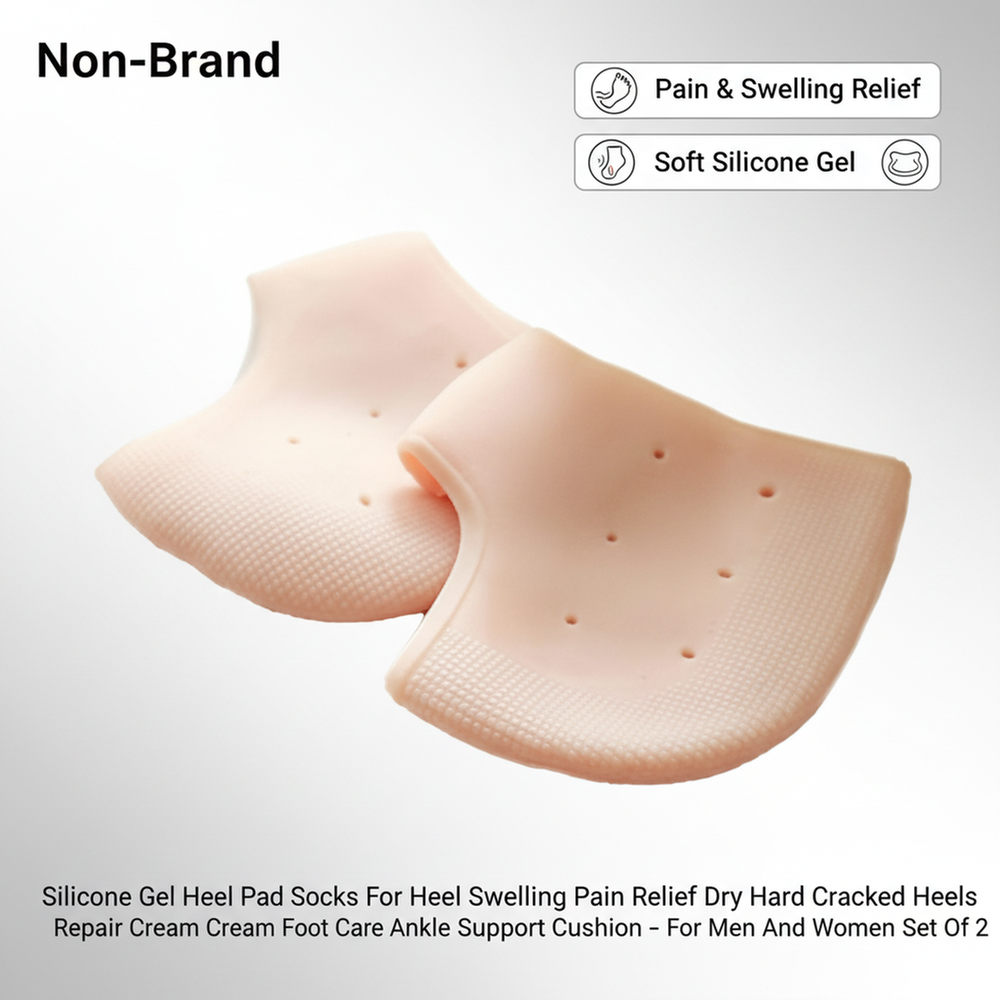 Silicone Heel Pad Socks – Crack Repair and Pain Relief Cushion (2 Pcs Set)