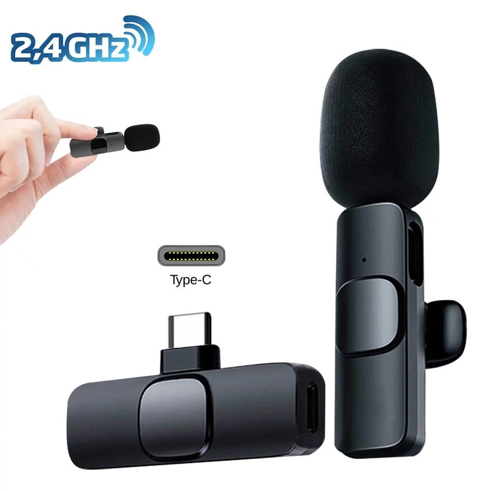 K9 Type C Duel Wireless Lavalier Microphone Noise Reduction Outdoor Live Broadcast USB Lavalier Microphone For Mobile Phone